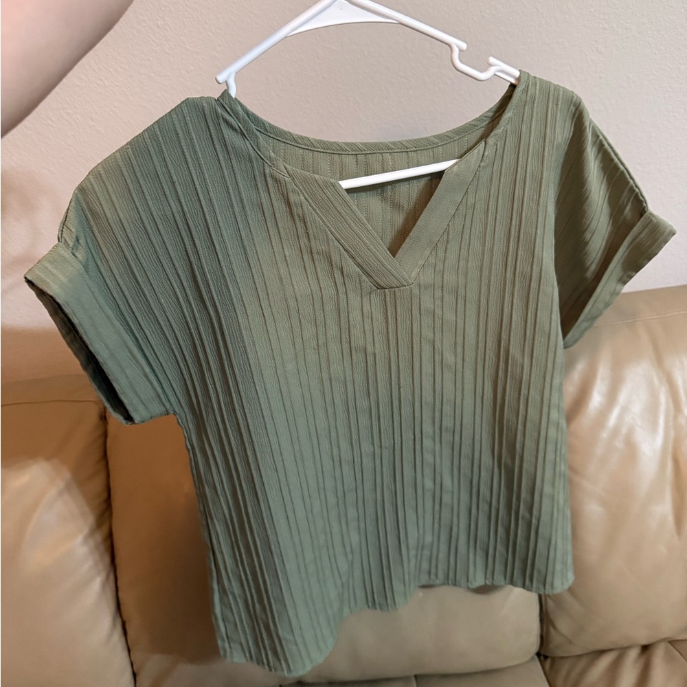 Sage Green Short Sleeve Top